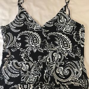 Black and white printed jumpsuit with straps